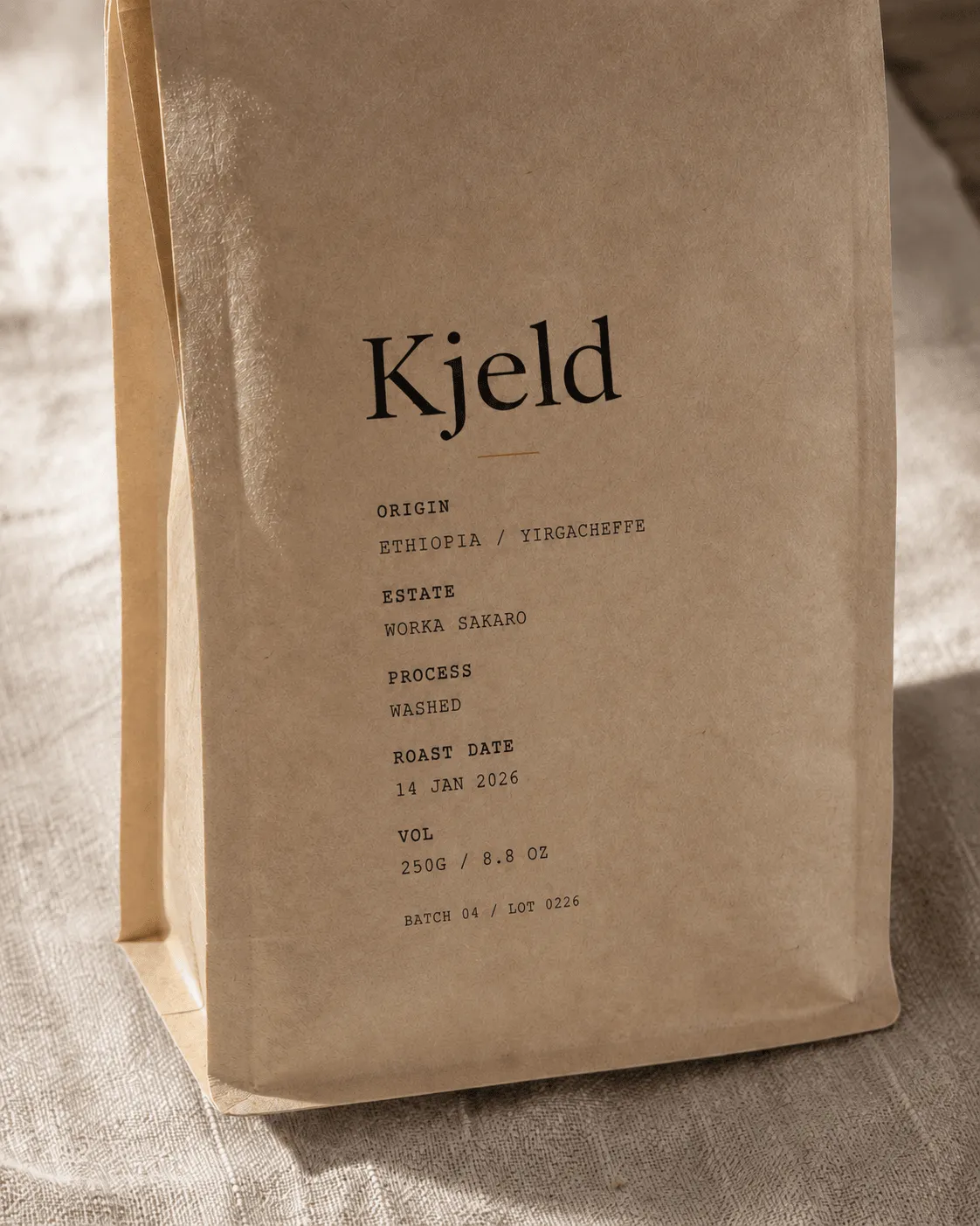 Kjeld single-origin retail packaging